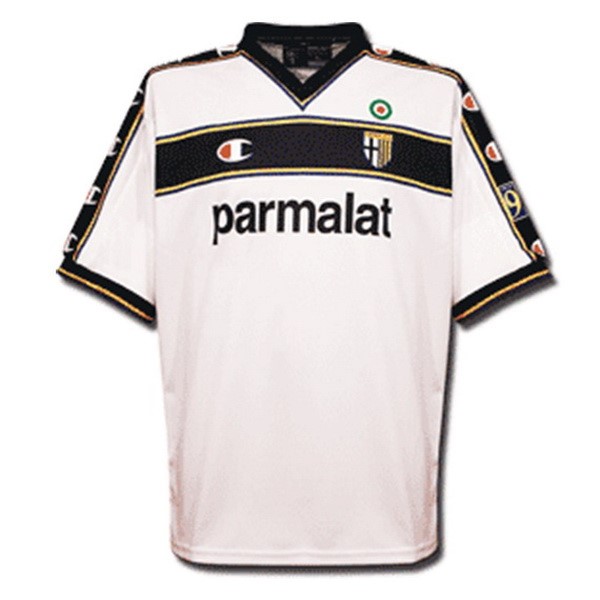 Auswärtstrikot Thailand Parma Champion Retro 2002 2003 Weiß Günstige Fußballtrikots